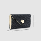 Diagonal Logo Print Envelope Flap Wallet