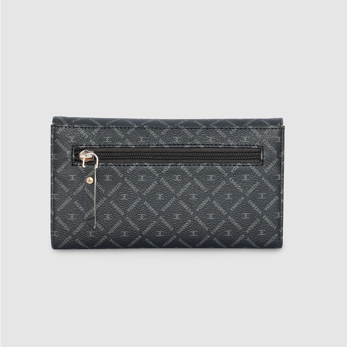 Diagonal Logo Print Envelope Flap Wallet
