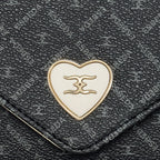 Diagonal Logo Print Envelope Flap Wallet