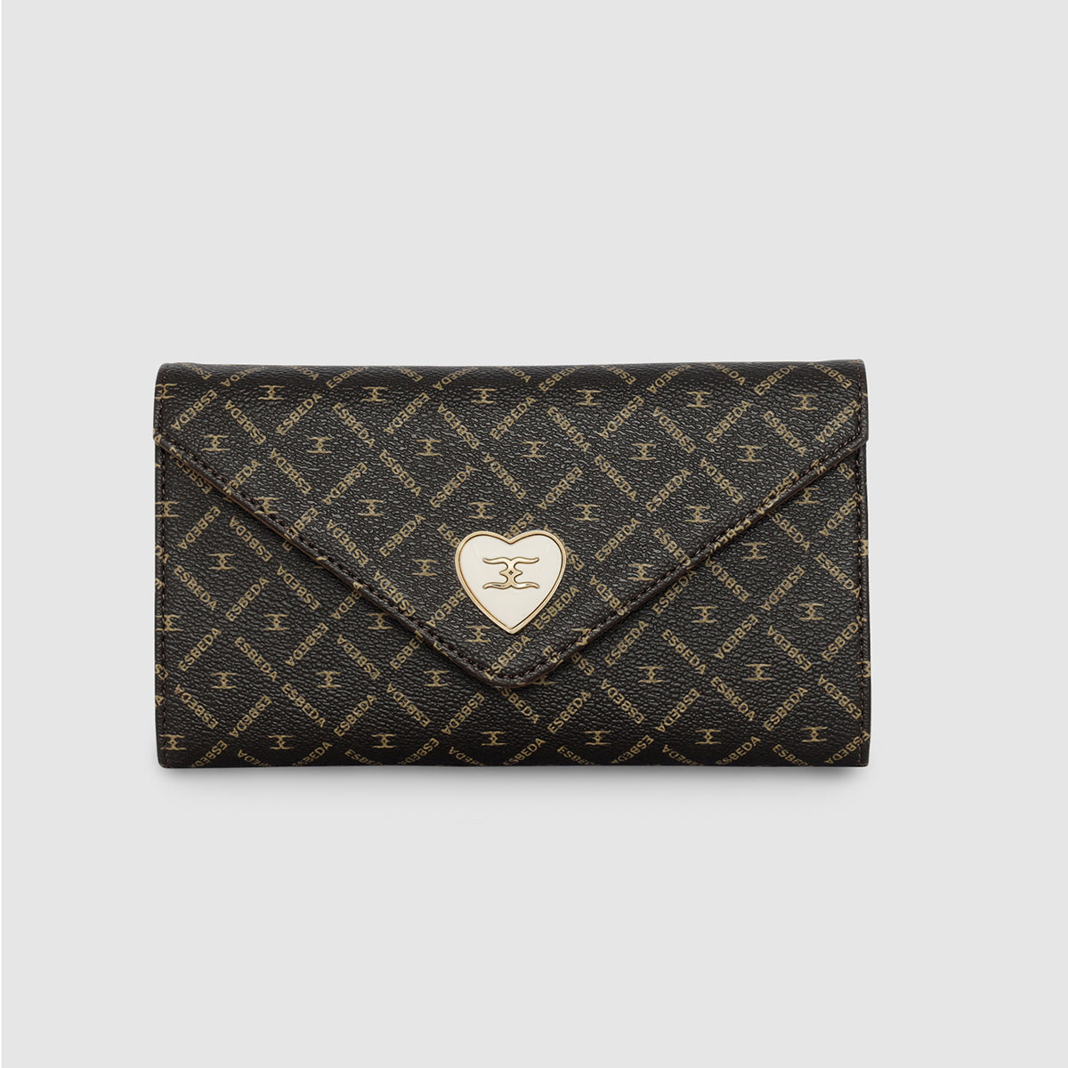 Diagonal Logo Print Envelope Flap Wallet