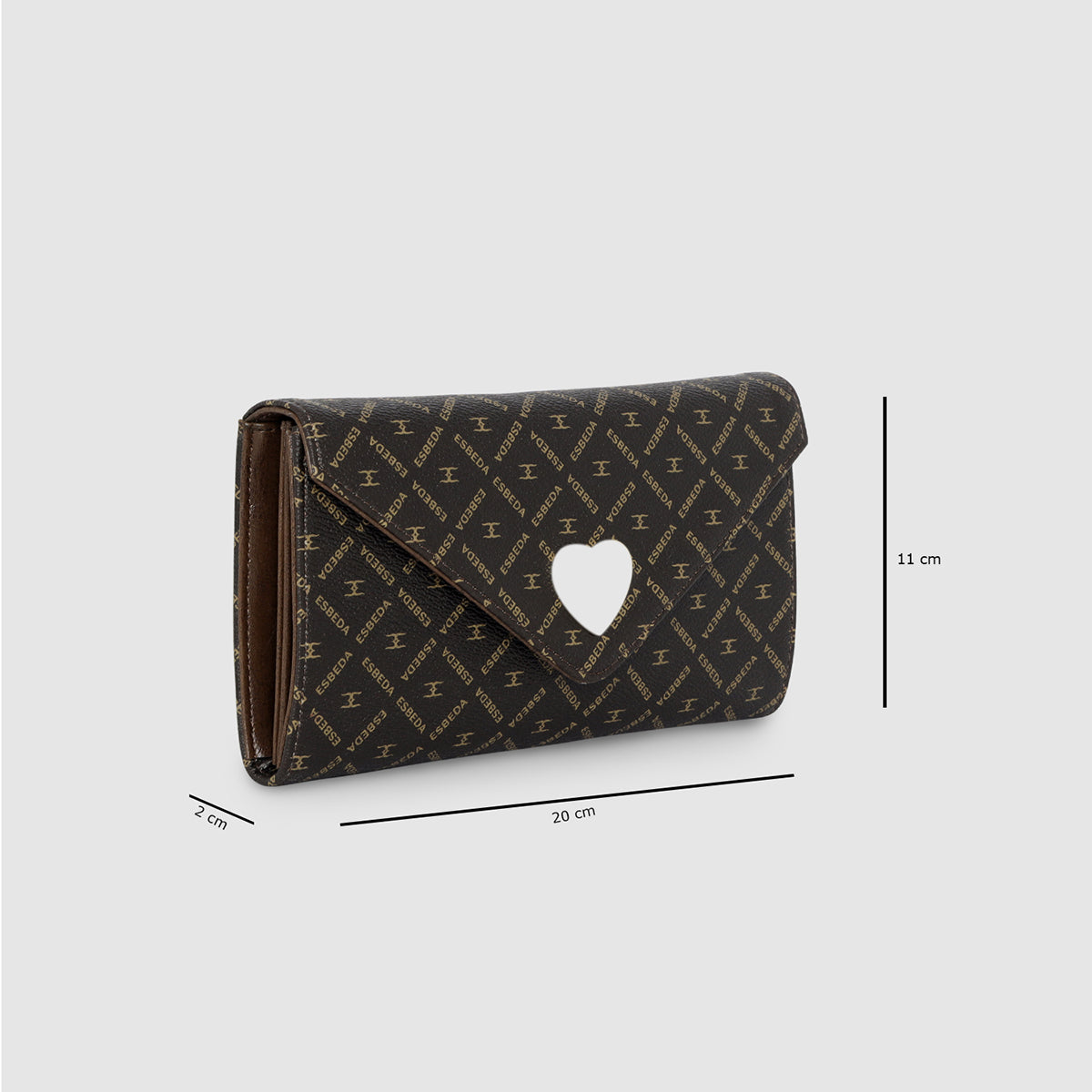 Diagonal Logo Print Envelope Flap Wallet