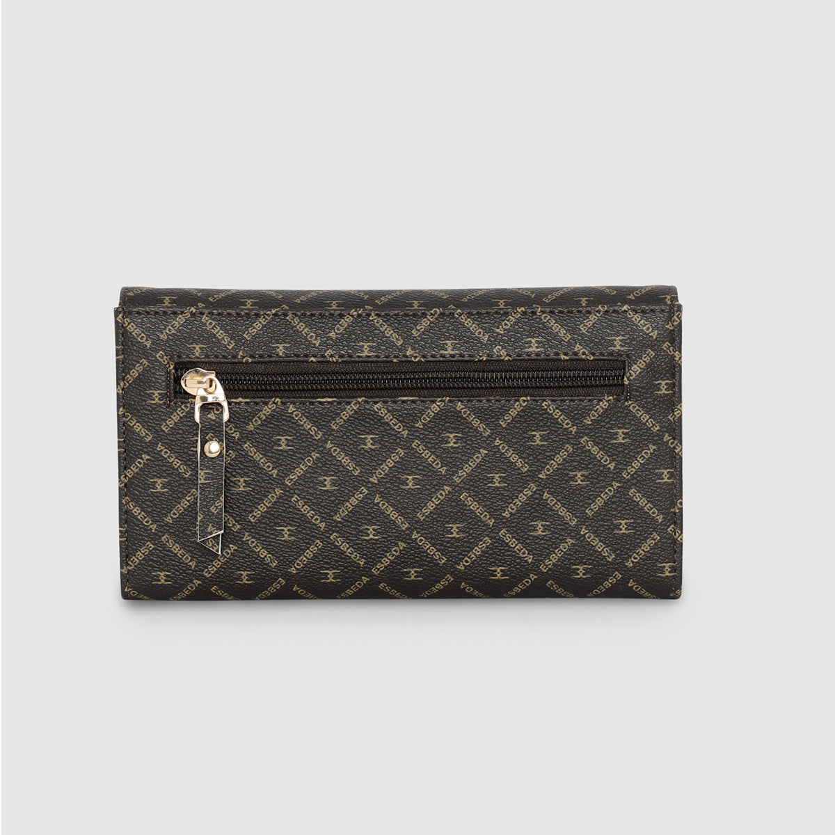 Diagonal Logo Print Envelope Flap Wallet