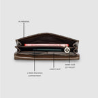 Diagonal Logo Print Envelope Flap Wallet