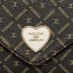 Diagonal Logo Print Envelope Flap Wallet