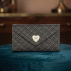 Abstract Script Monogram Envelope Flap Wallet