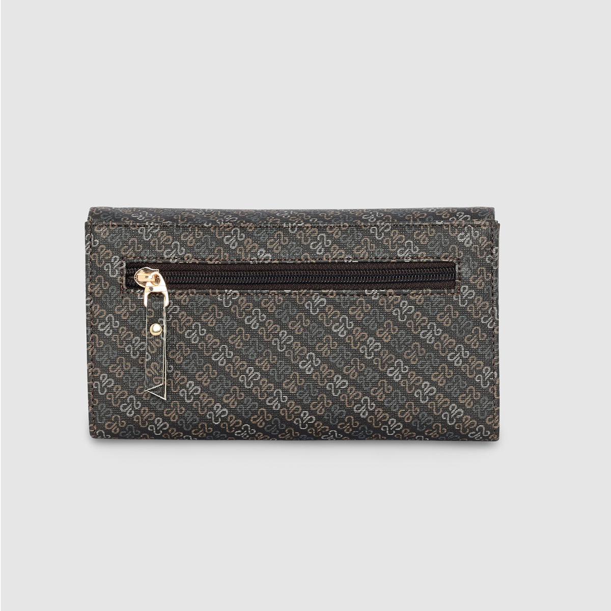 Abstract Script Monogram Envelope Flap Wallet