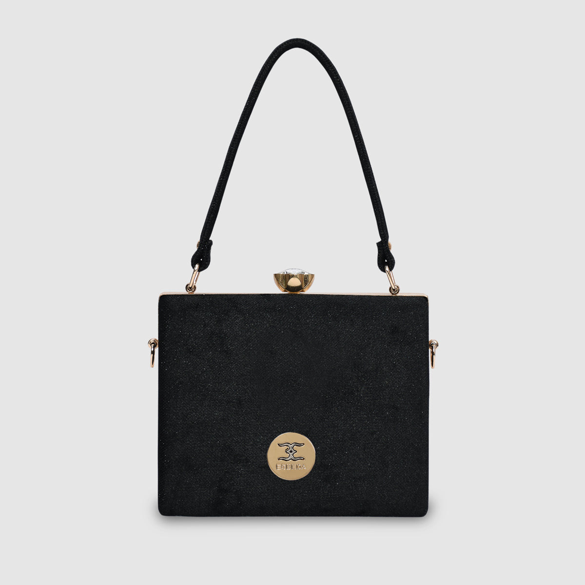 Crystal Belt Top Handle Clutch