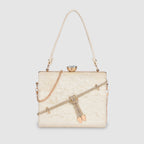Crystal Belt Top Handle Clutch