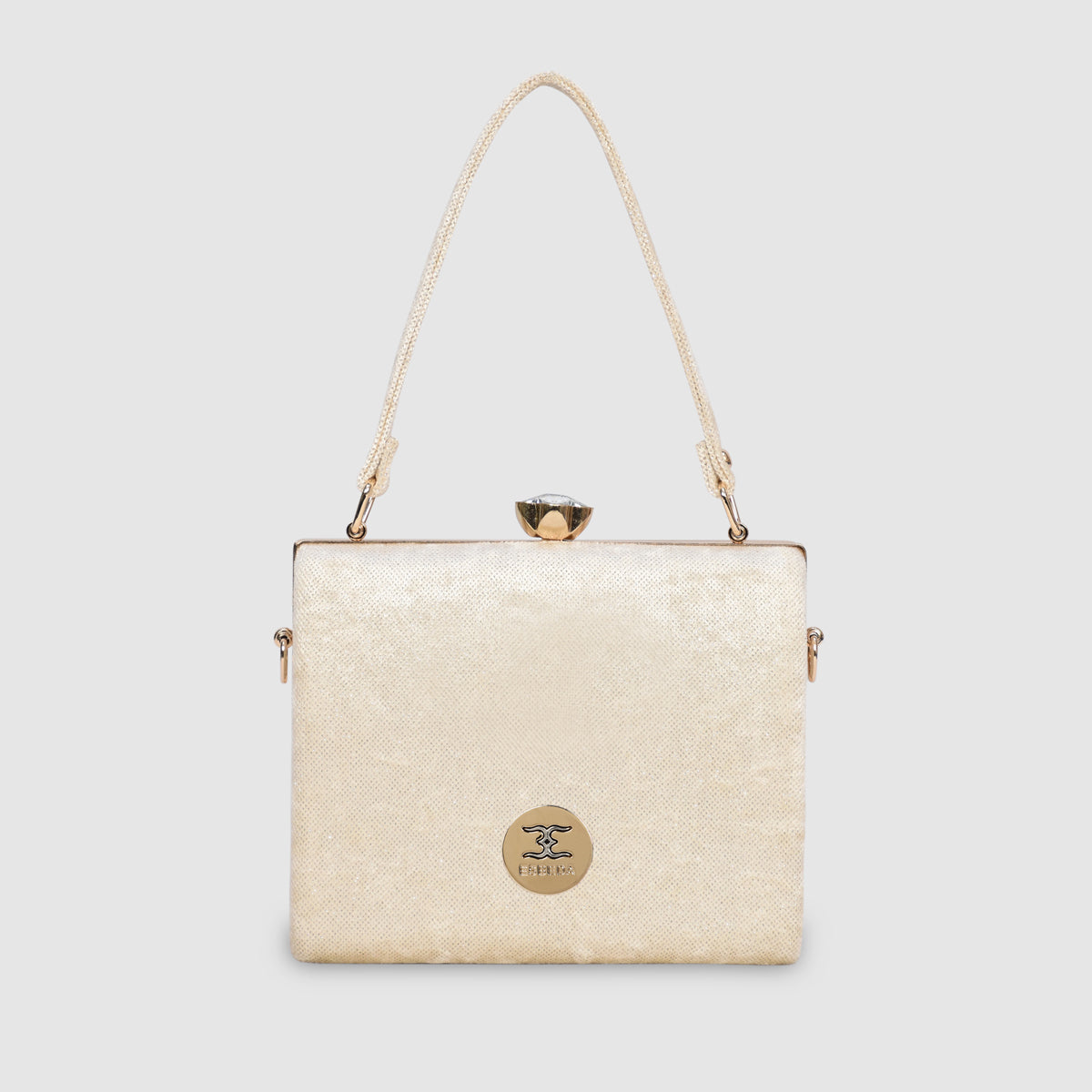 Crystal Belt Top Handle Clutch