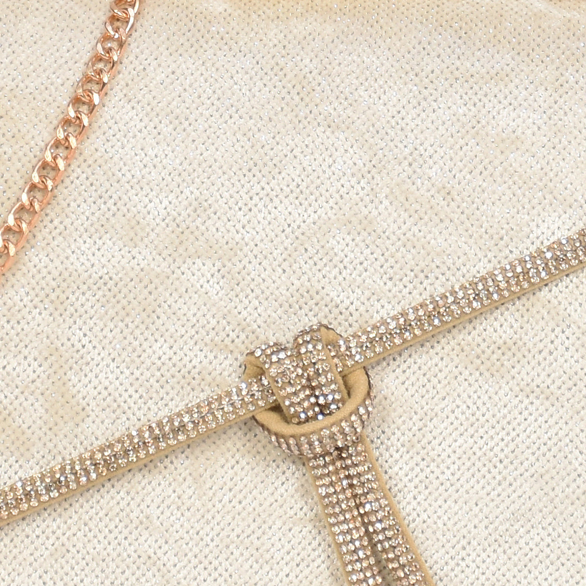Crystal Belt Top Handle Clutch