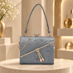 Crystal Belt Top Handle Clutch