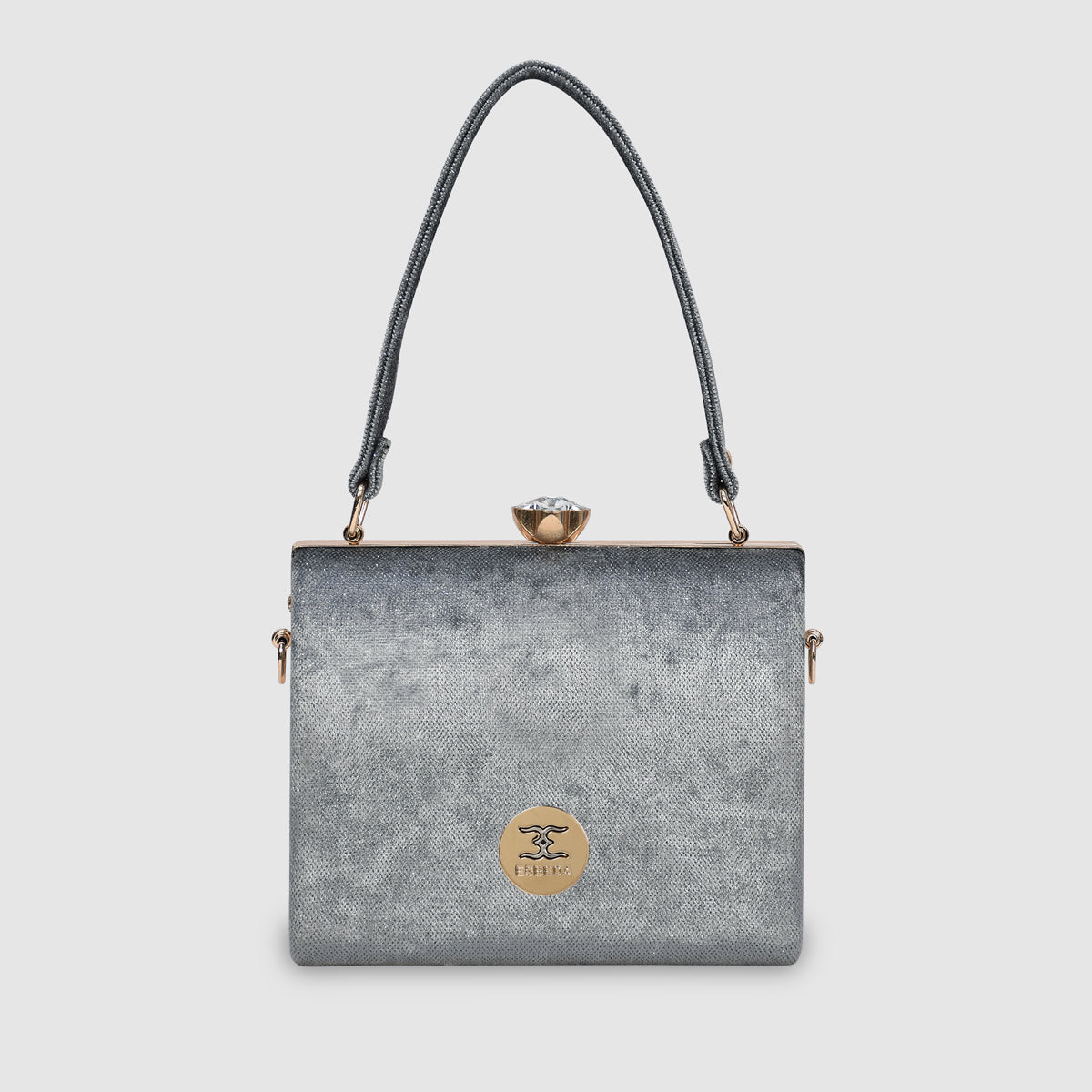 Crystal Belt Top Handle Clutch