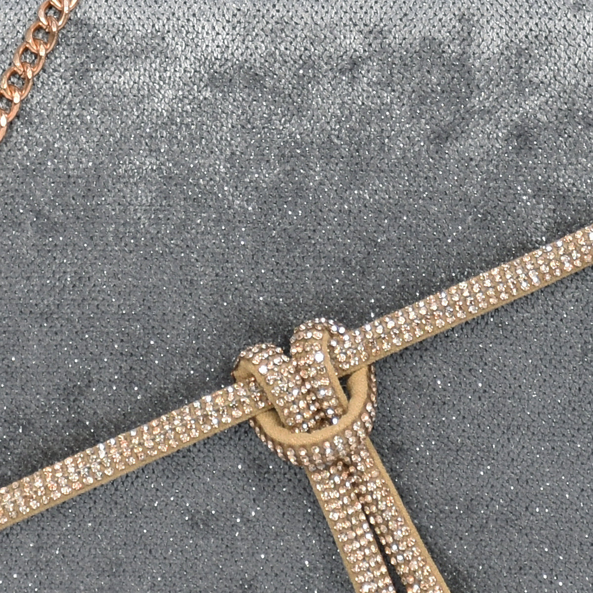 Crystal Belt Top Handle Clutch