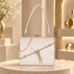 Crystal Belt Top Handle Clutch