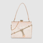 Crystal Belt Top Handle Clutch