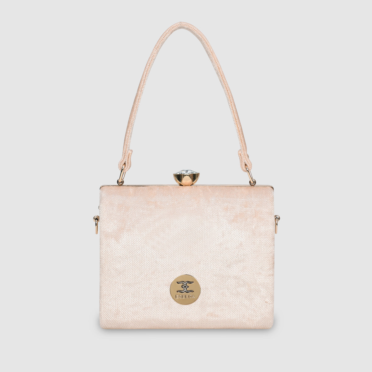 Crystal Belt Top Handle Clutch