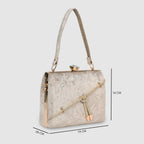 Crystal Belt Top Handle Clutch