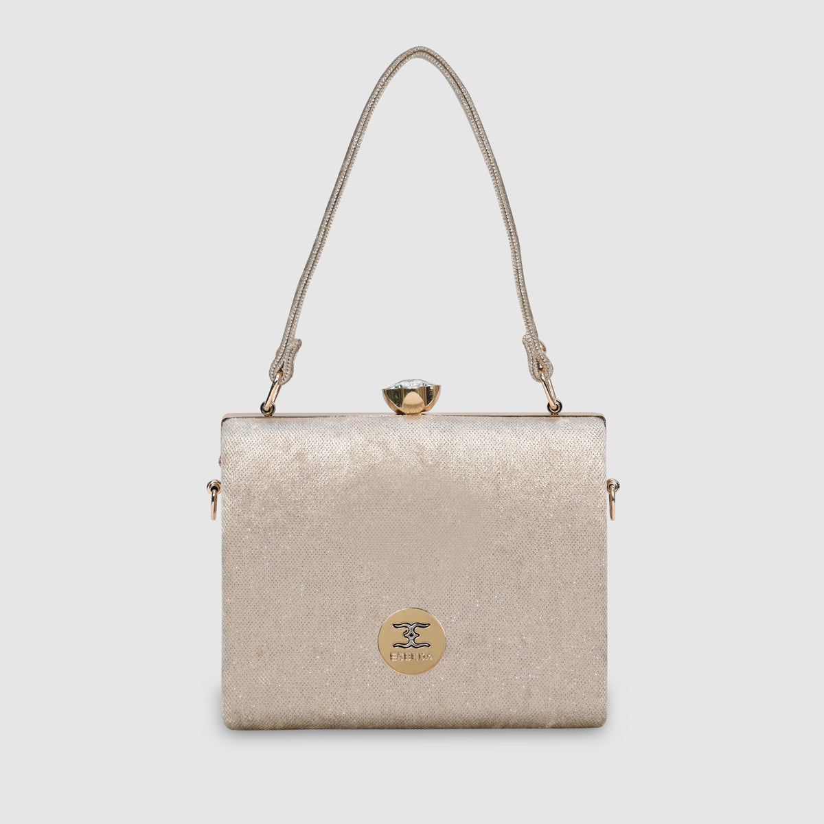 Crystal Belt Top Handle Clutch