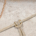 Crystal Belt Top Handle Clutch