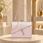 Crystal Belt Top Handle Clutch