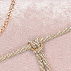 Crystal Belt Top Handle Clutch