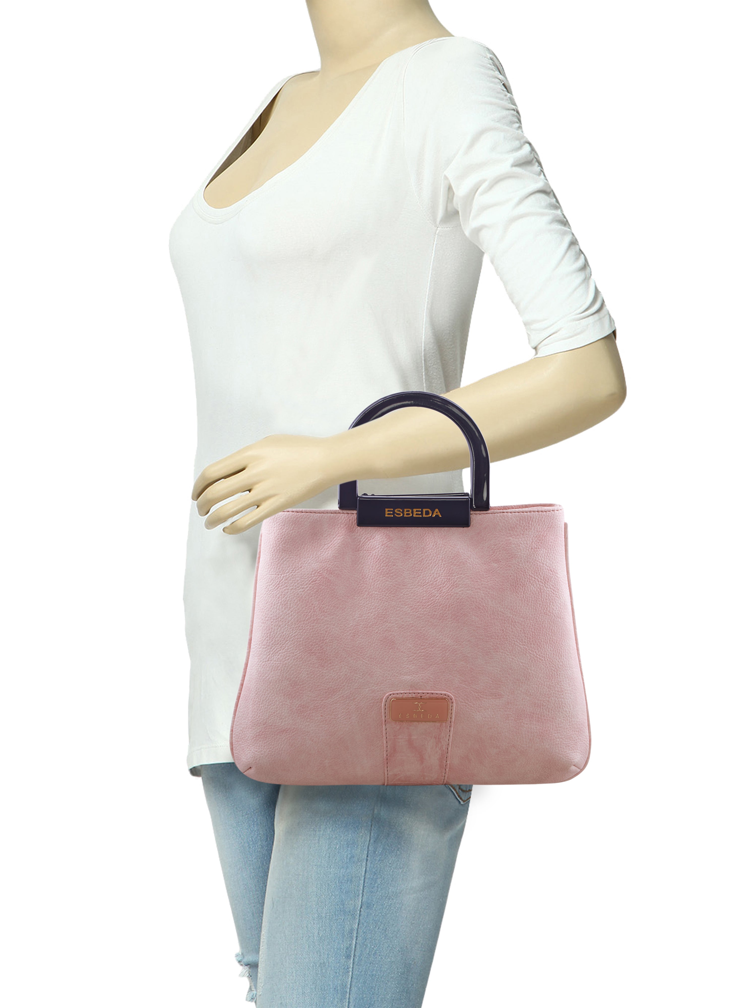 Croco Pattern Acrylic Handle Handbag For Womens