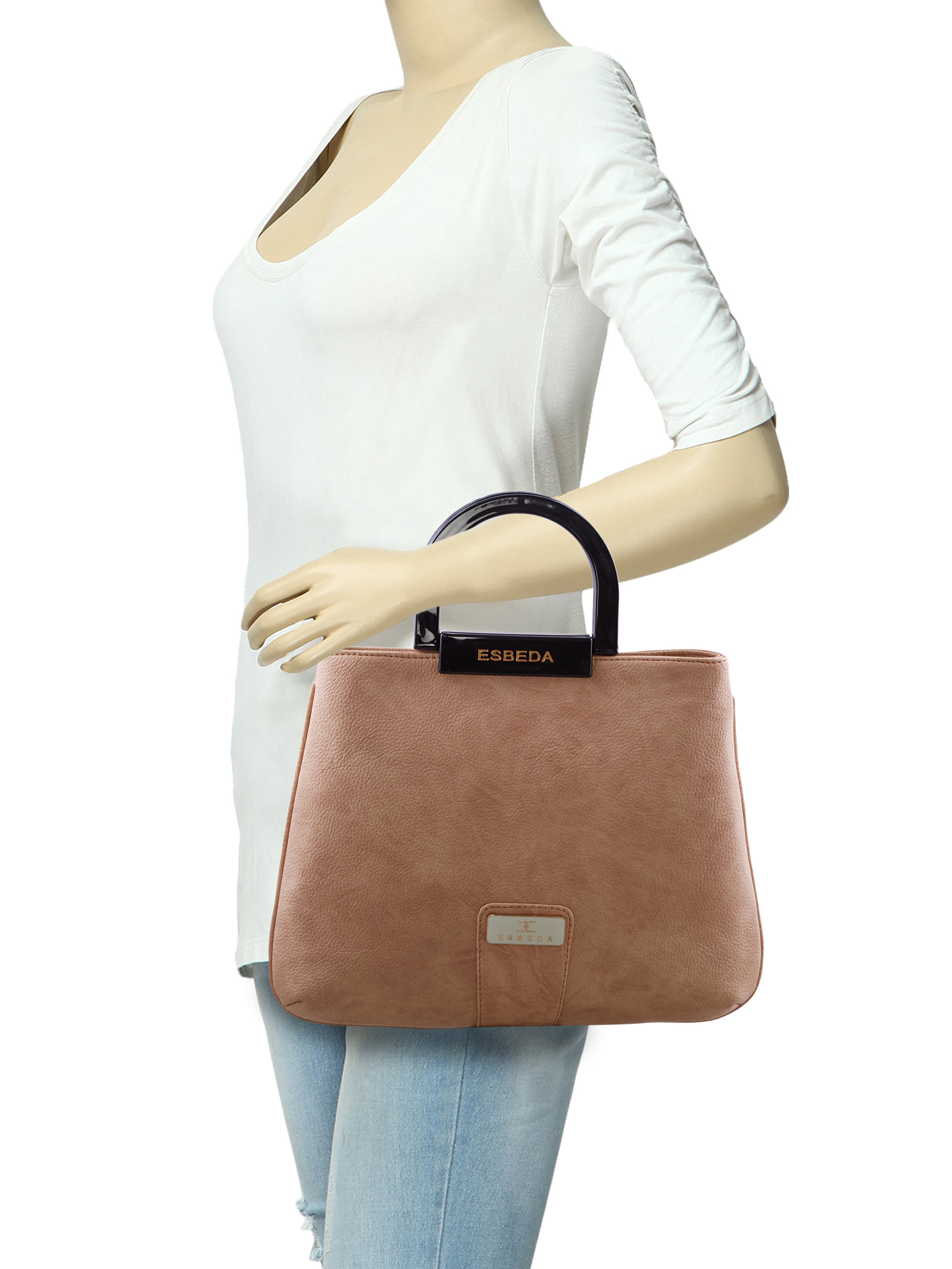 Croco Pattern Acrylic Handle Handbag For Womens