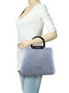 Croco Pattern Acrylic Handle Handbag For Womens