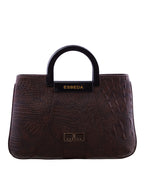 Croco Pattern Acrylic Handle Handbag For Womens