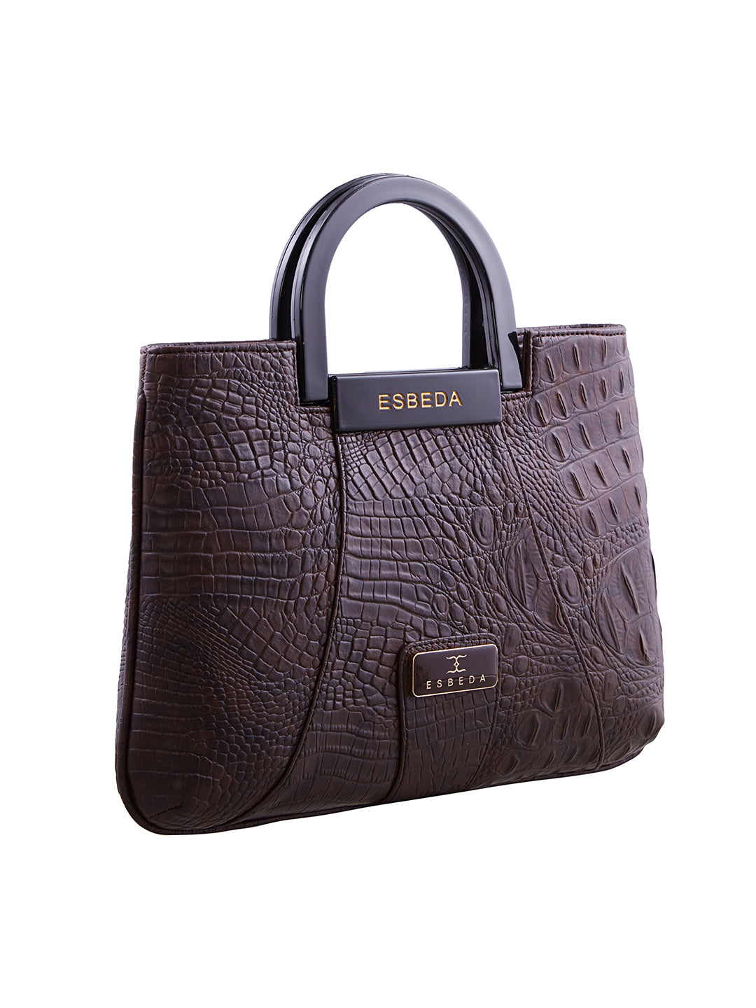 Croco Pattern Acrylic Handle Handbag For Womens