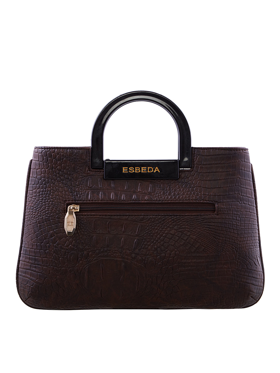 Croco Pattern Acrylic Handle Handbag For Womens