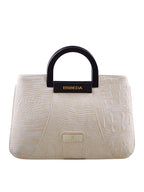 Croco Pattern Acrylic Handle Handbag For Womens