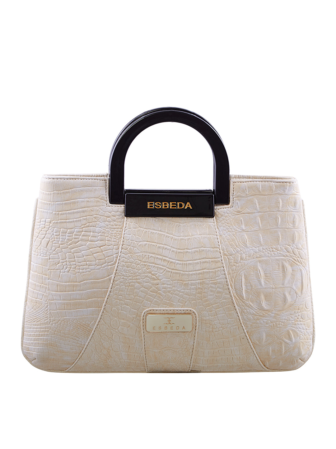 Croco Pattern Acrylic Handle Handbag For Womens