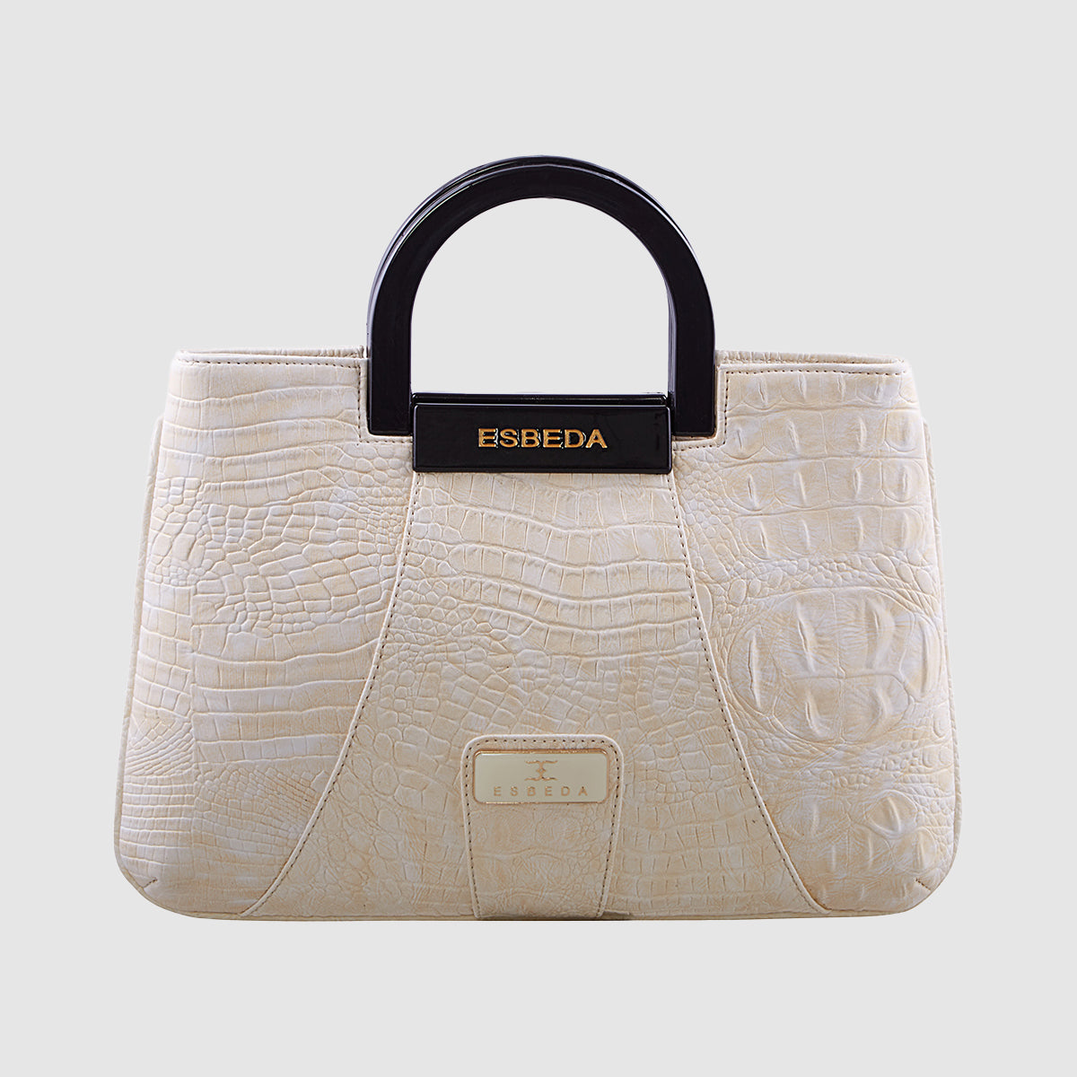 Croco Pattern Acrylic Handle Handbag For Womens