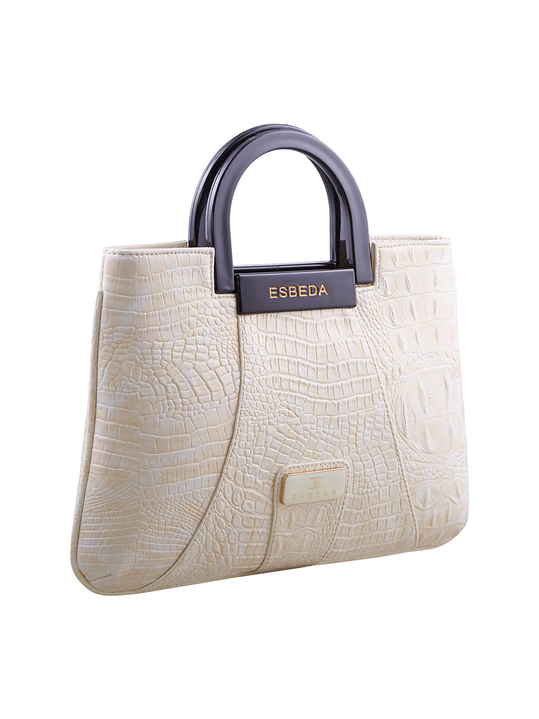 Croco Pattern Acrylic Handle Handbag For Womens