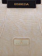 Croco Pattern Acrylic Handle Handbag For Womens