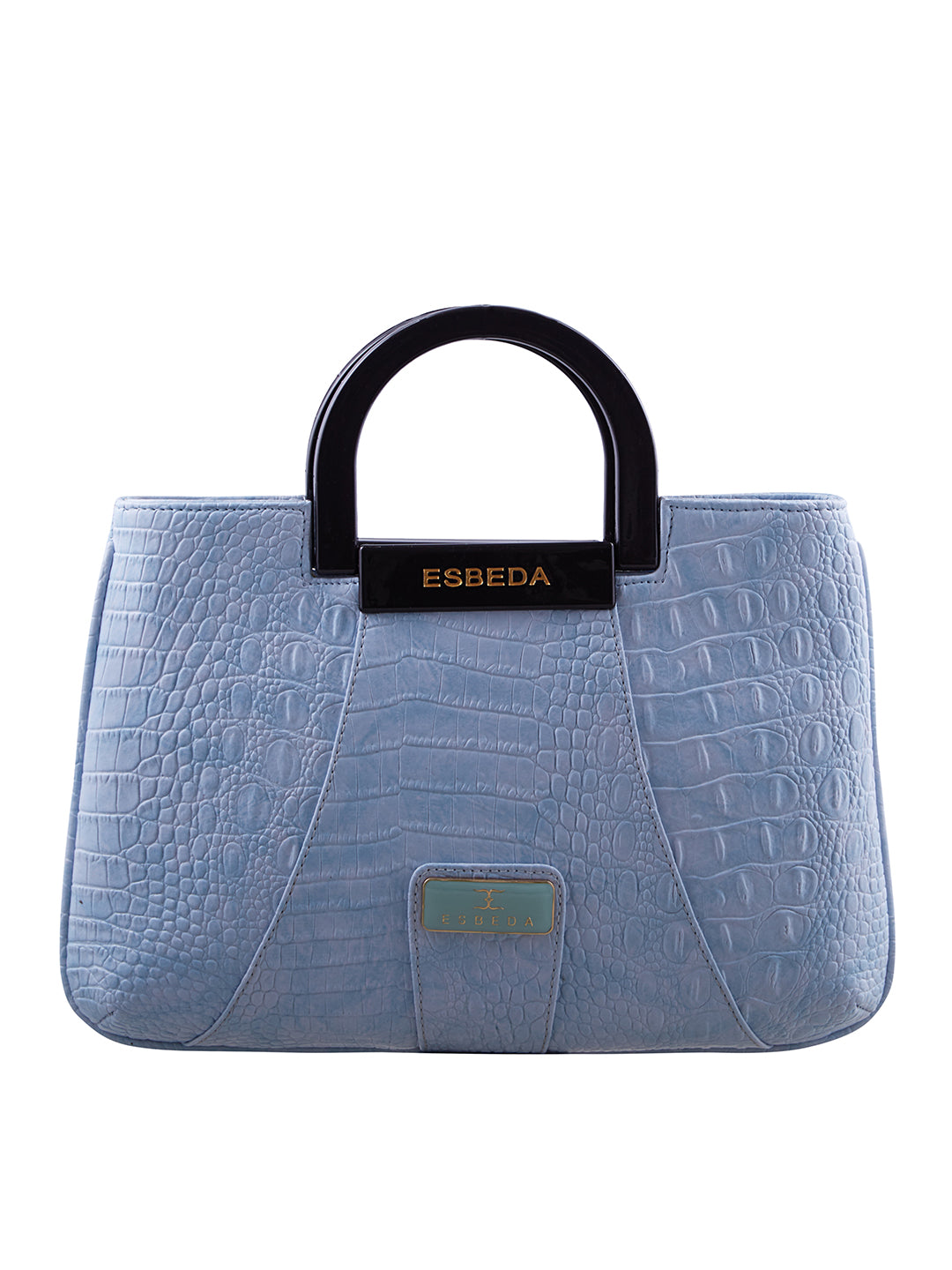 Croco Pattern Acrylic Handle Handbag For Womens