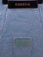 Croco Pattern Acrylic Handle Handbag For Womens