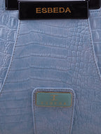 Croco Pattern Acrylic Handle Handbag For Womens