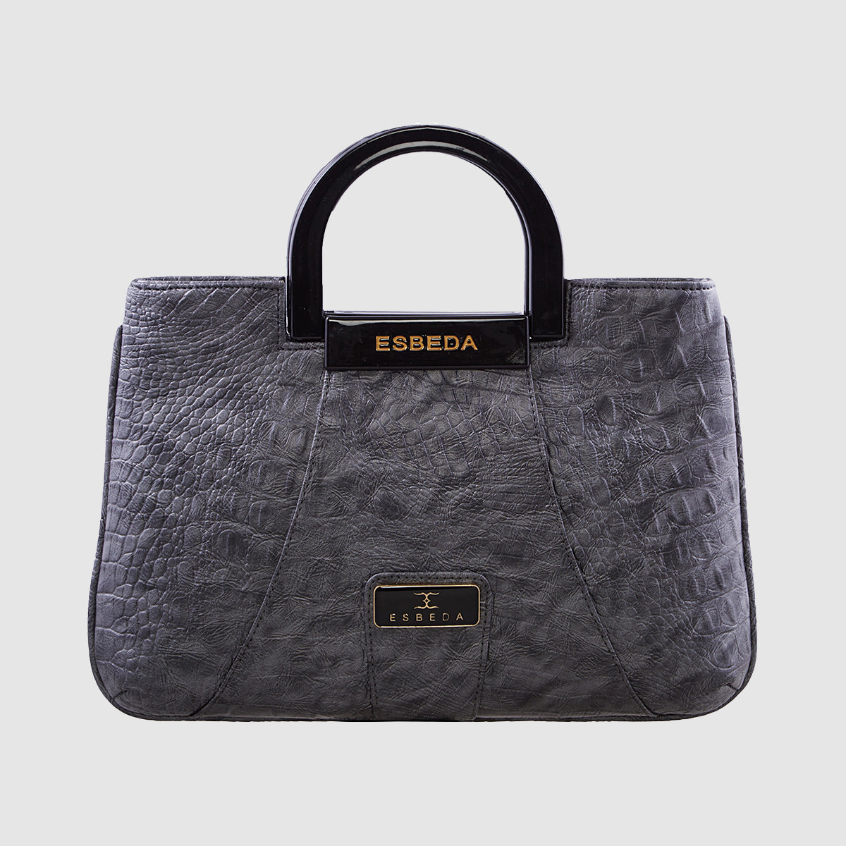Croco Pattern Acrylic Handle Handbag For Womens