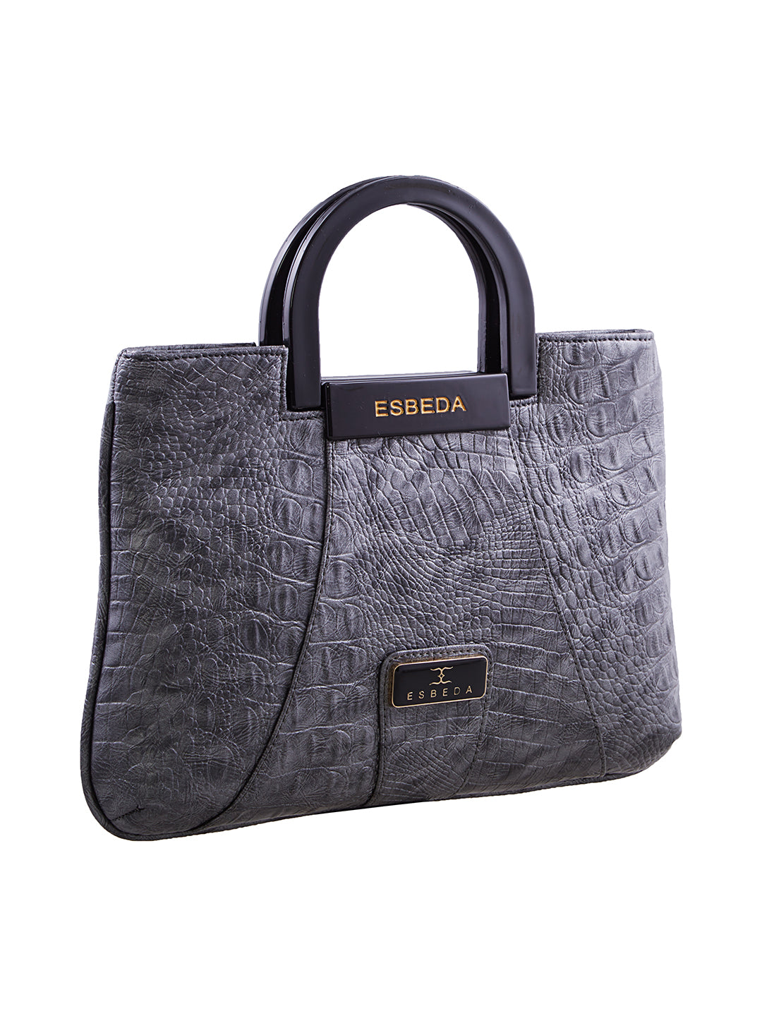 Croco Pattern Acrylic Handle Handbag For Womens