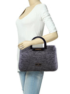 Croco Pattern Acrylic Handle Handbag For Womens