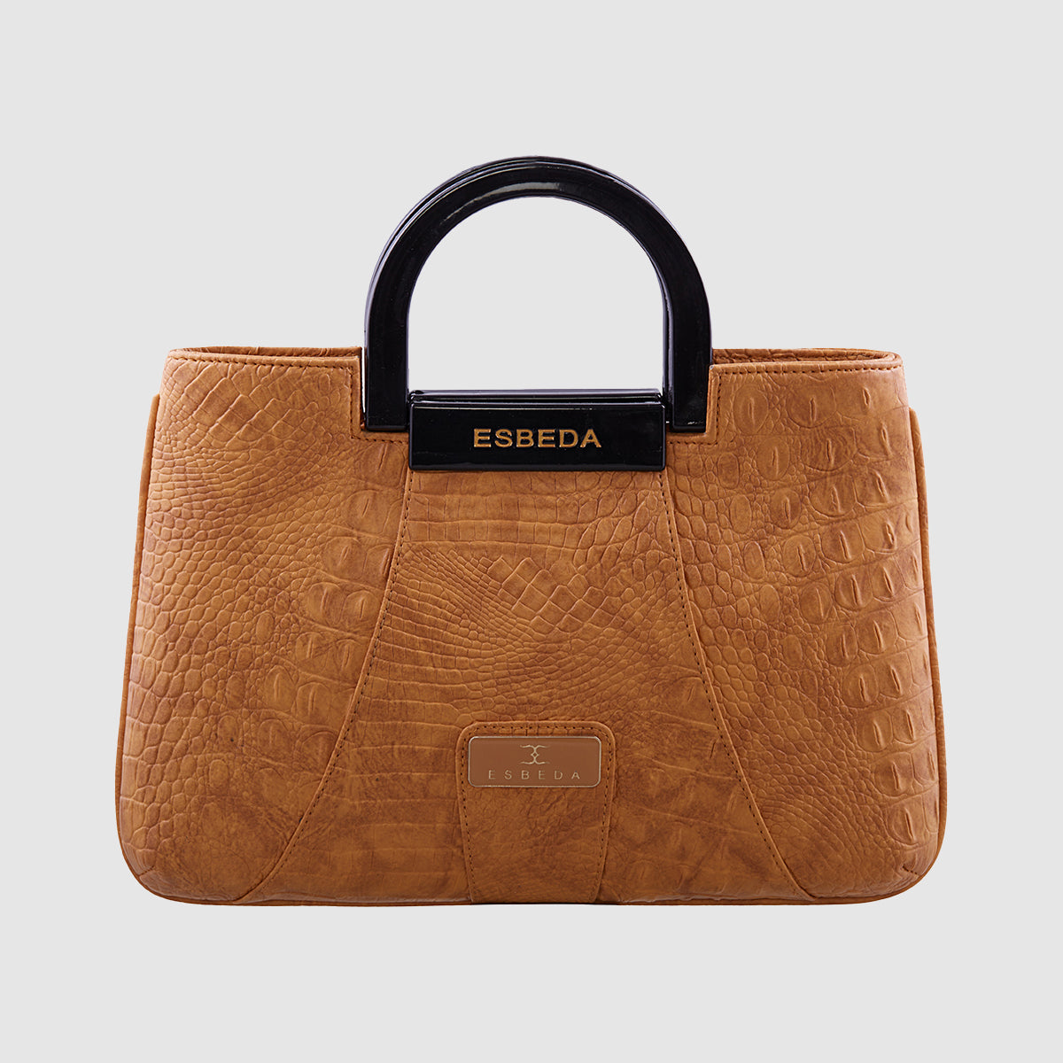 Croco Pattern Acrylic Handle Handbag For Womens