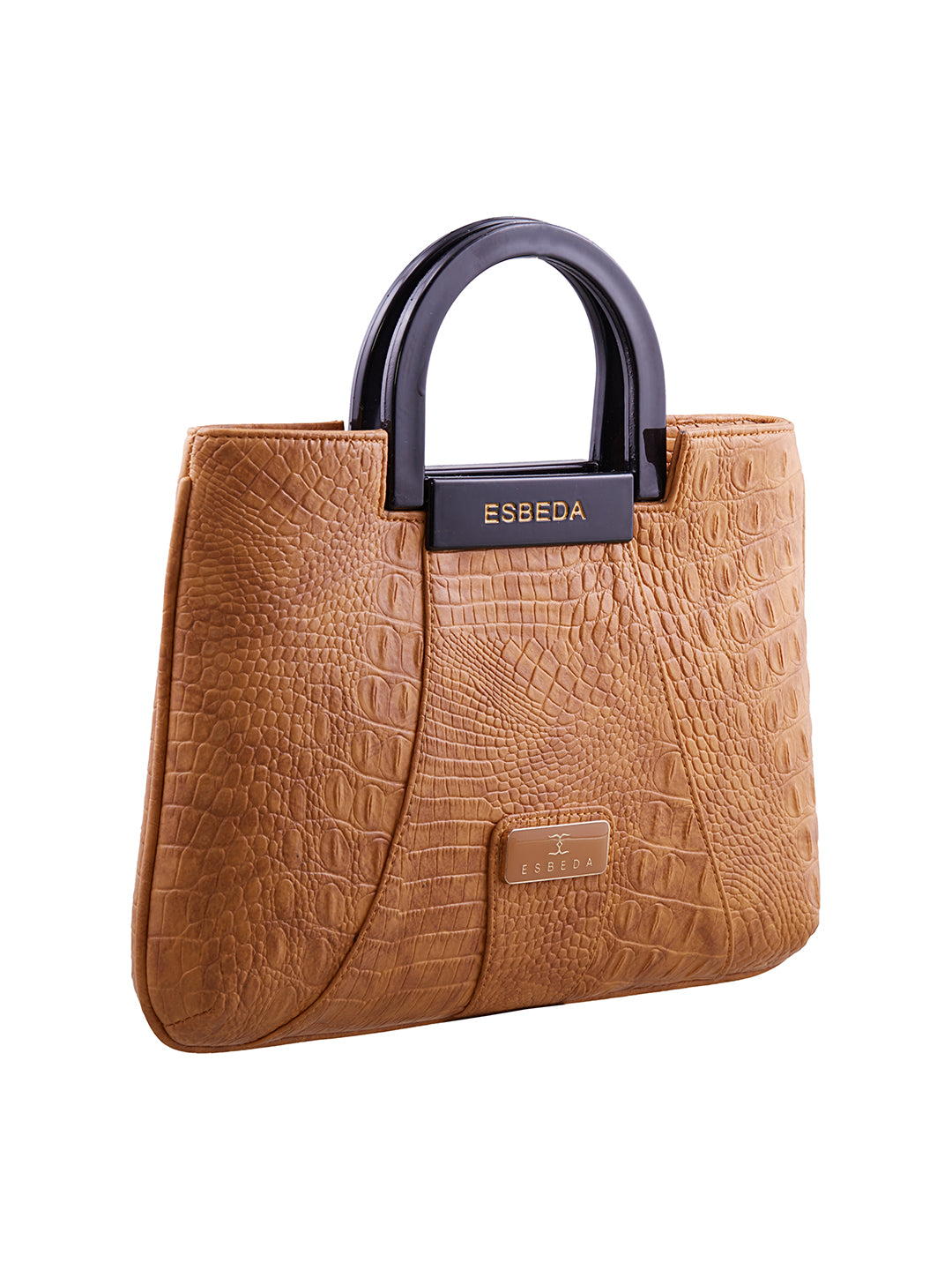Croco Pattern Acrylic Handle Handbag For Womens