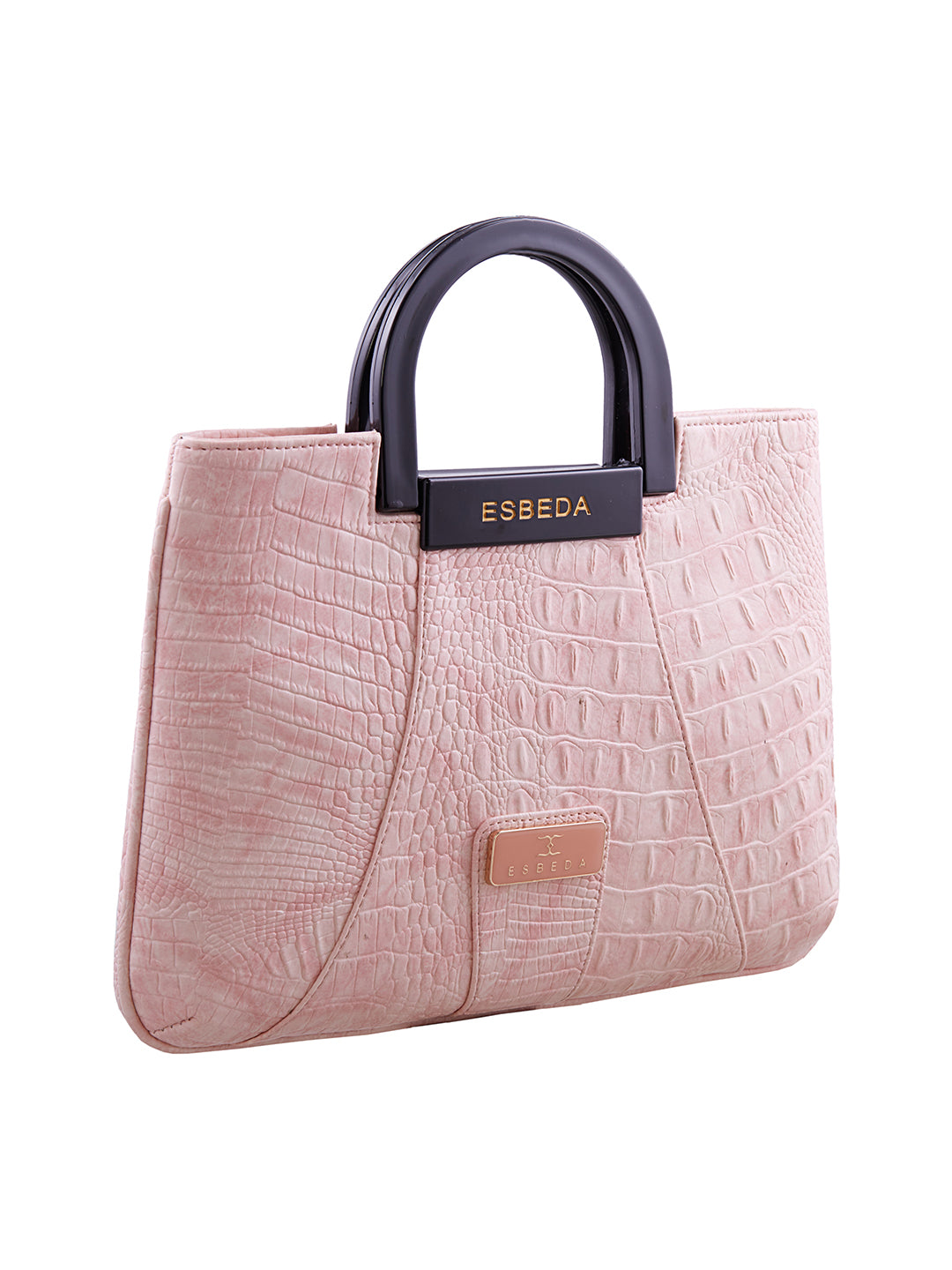 Croco Pattern Acrylic Handle Handbag For Womens