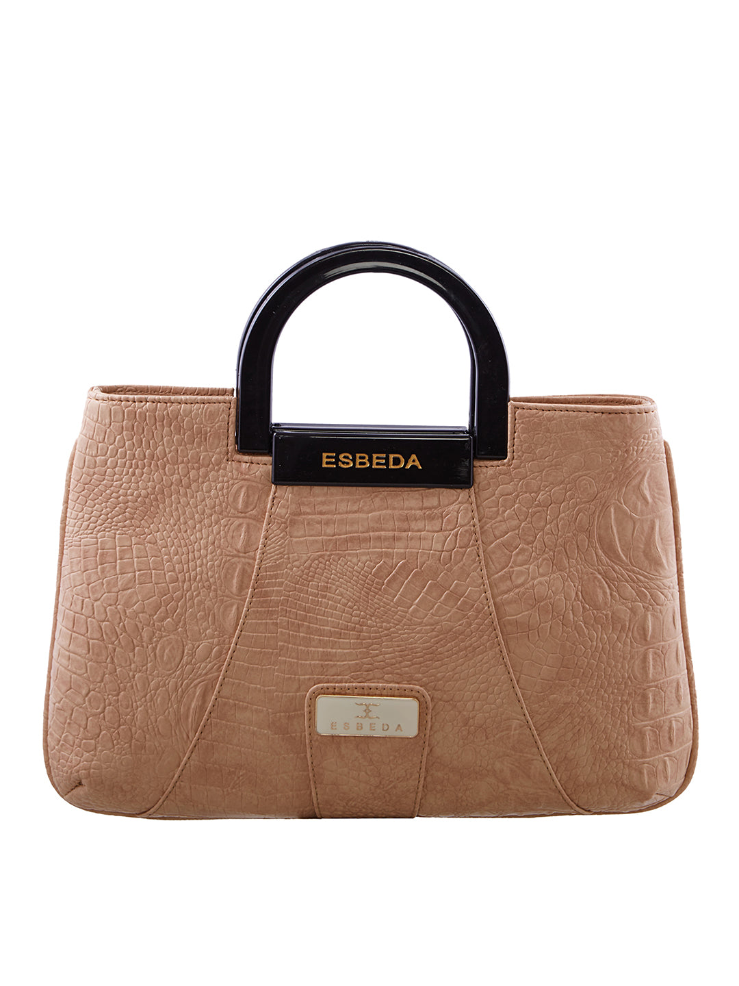 Croco Pattern Acrylic Handle Handbag For Womens