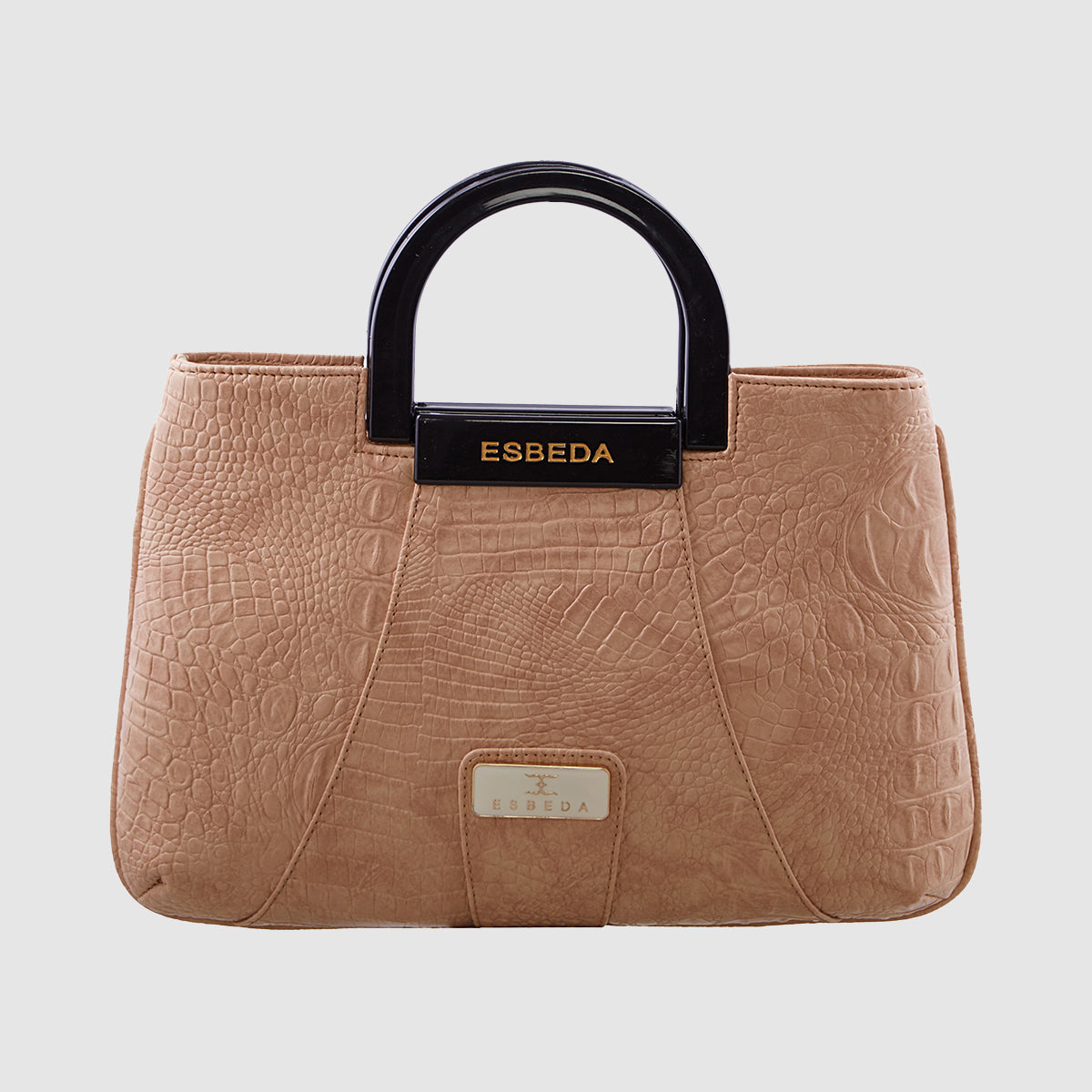 Croco Pattern Acrylic Handle Handbag For Womens