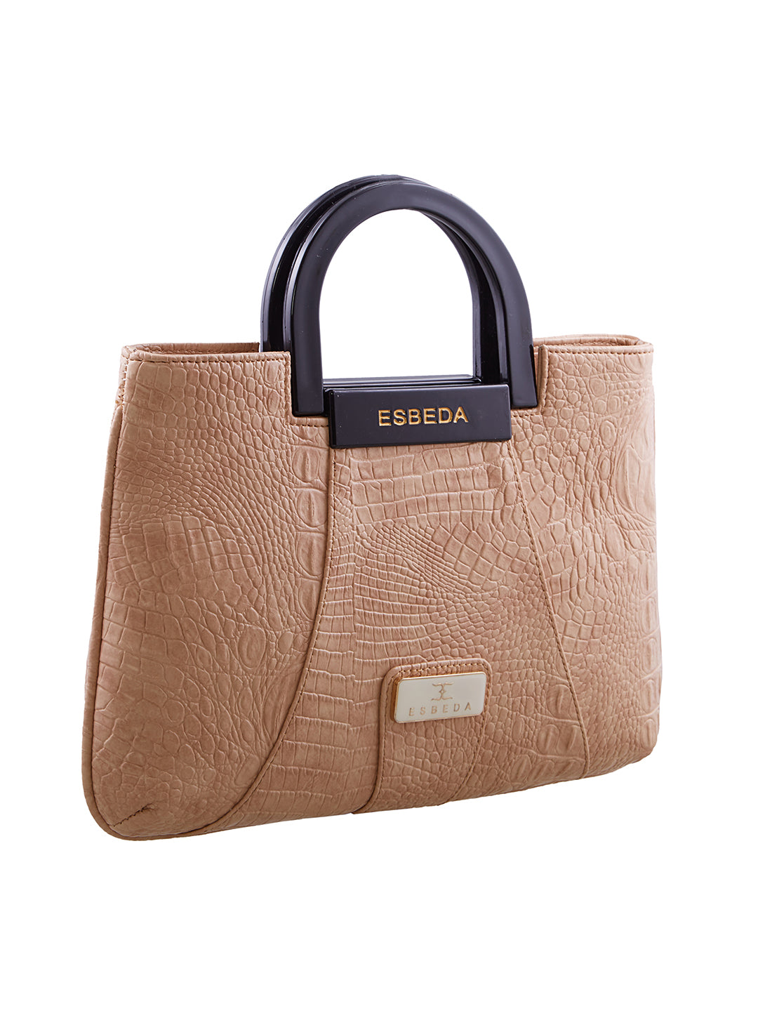Croco Pattern Acrylic Handle Handbag For Womens
