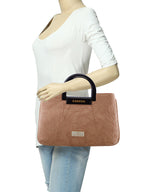Croco Pattern Acrylic Handle Handbag For Womens
