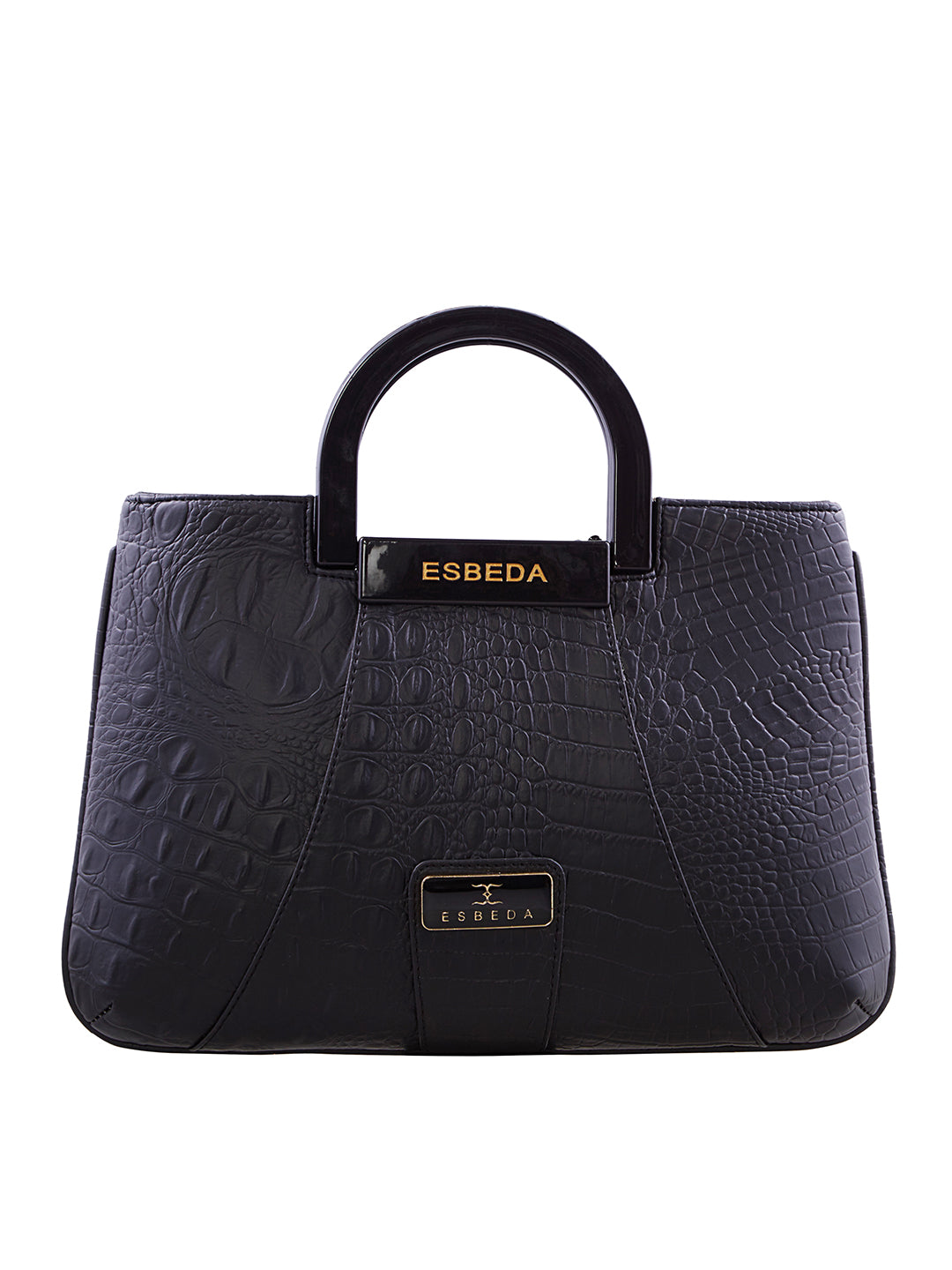 Croco Pattern Acrylic Handle Handbag For Womens